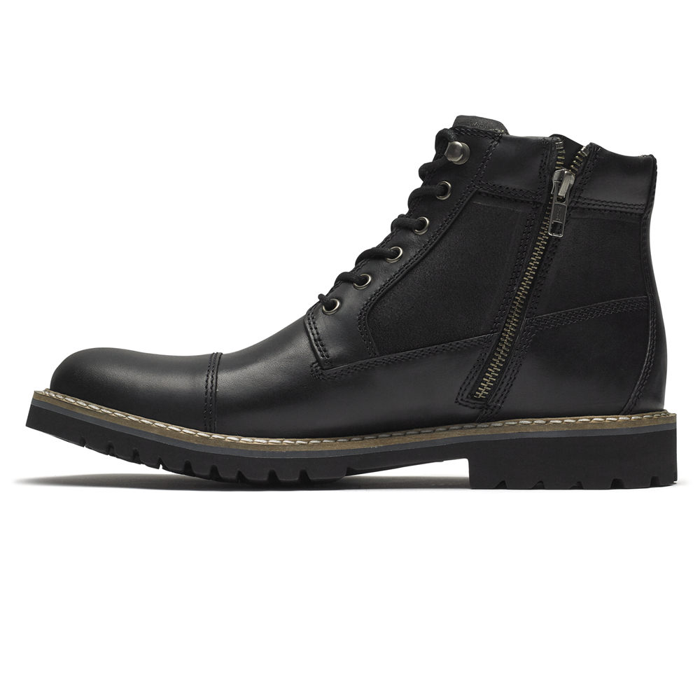 Botas Rockport Homem Pretas - Marshall Rugged Inside Zip - 01495LIQE